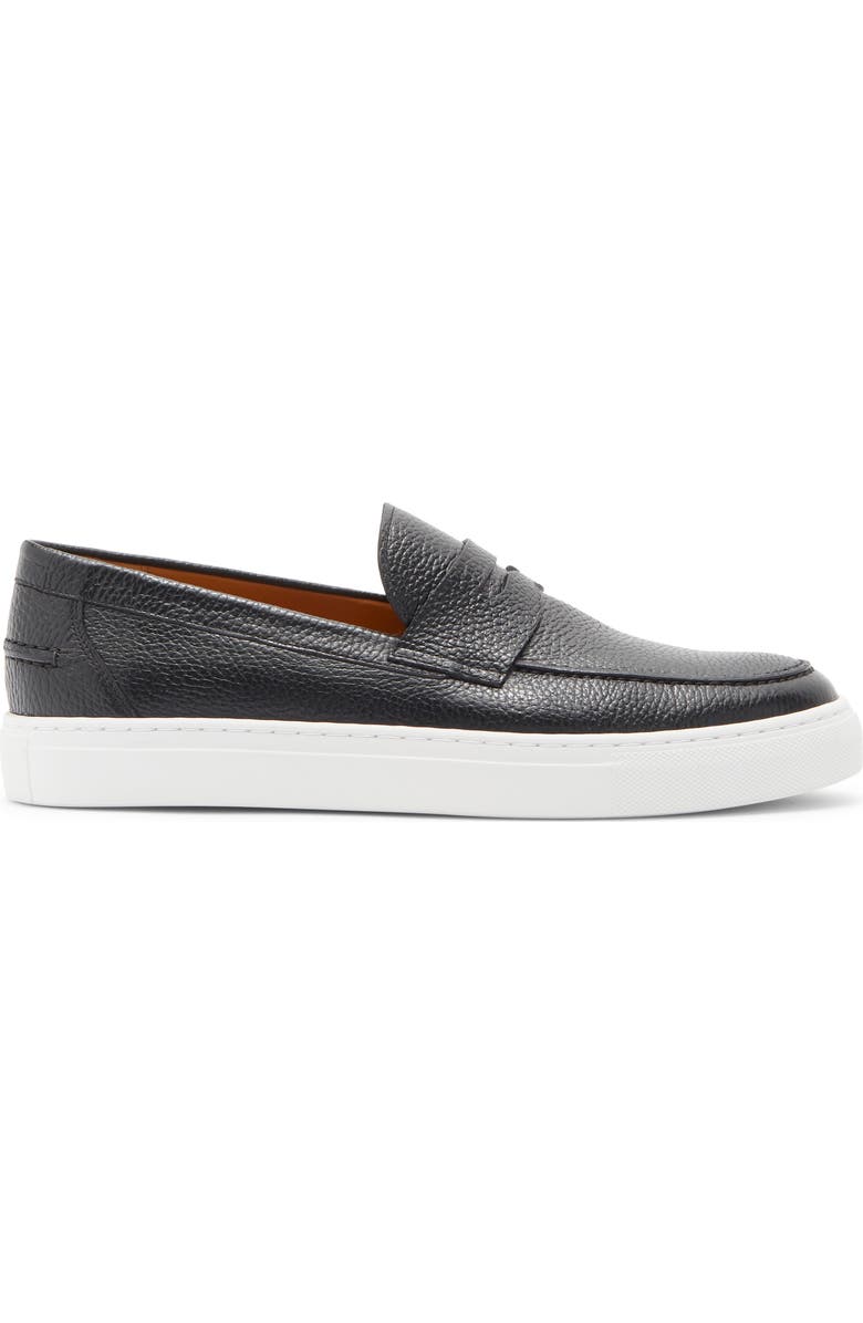 Magnanni Johnny Penny Loafer Sneaker, Alternate, color, Black Pebble