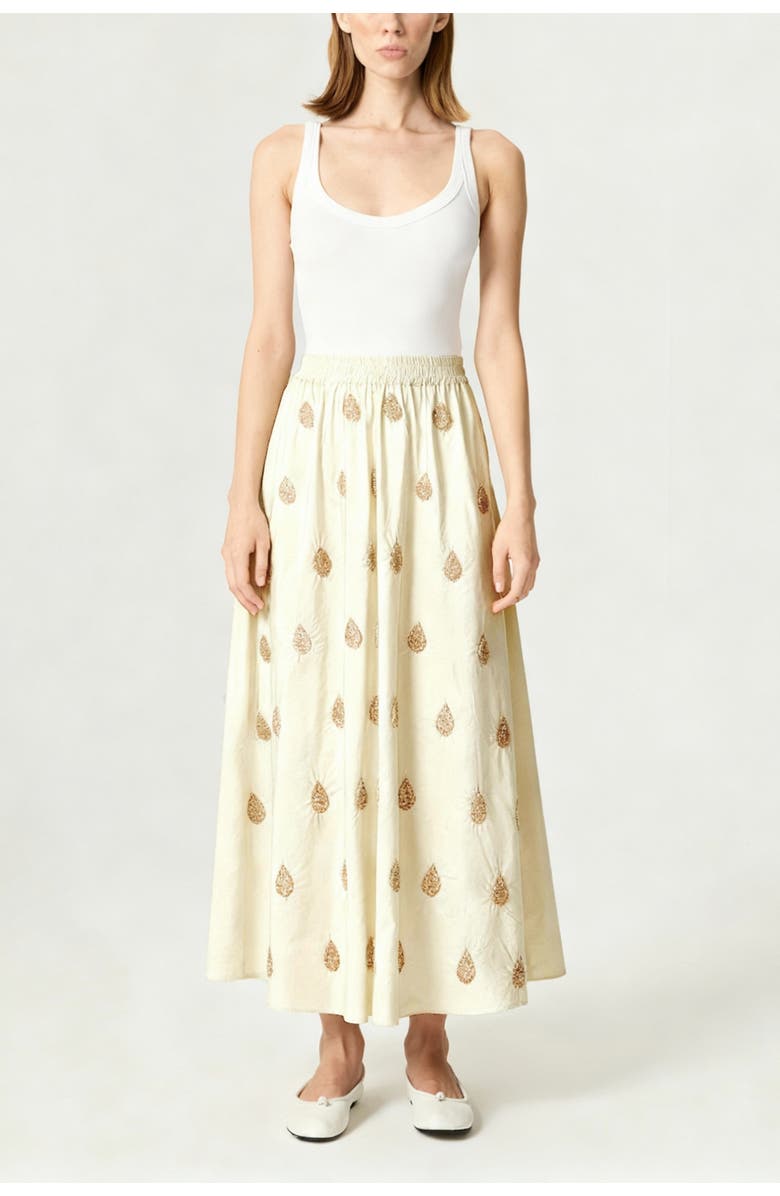 Nocturne Beaded Embroidered Maxi Skirt, Alternate, color, Ivory