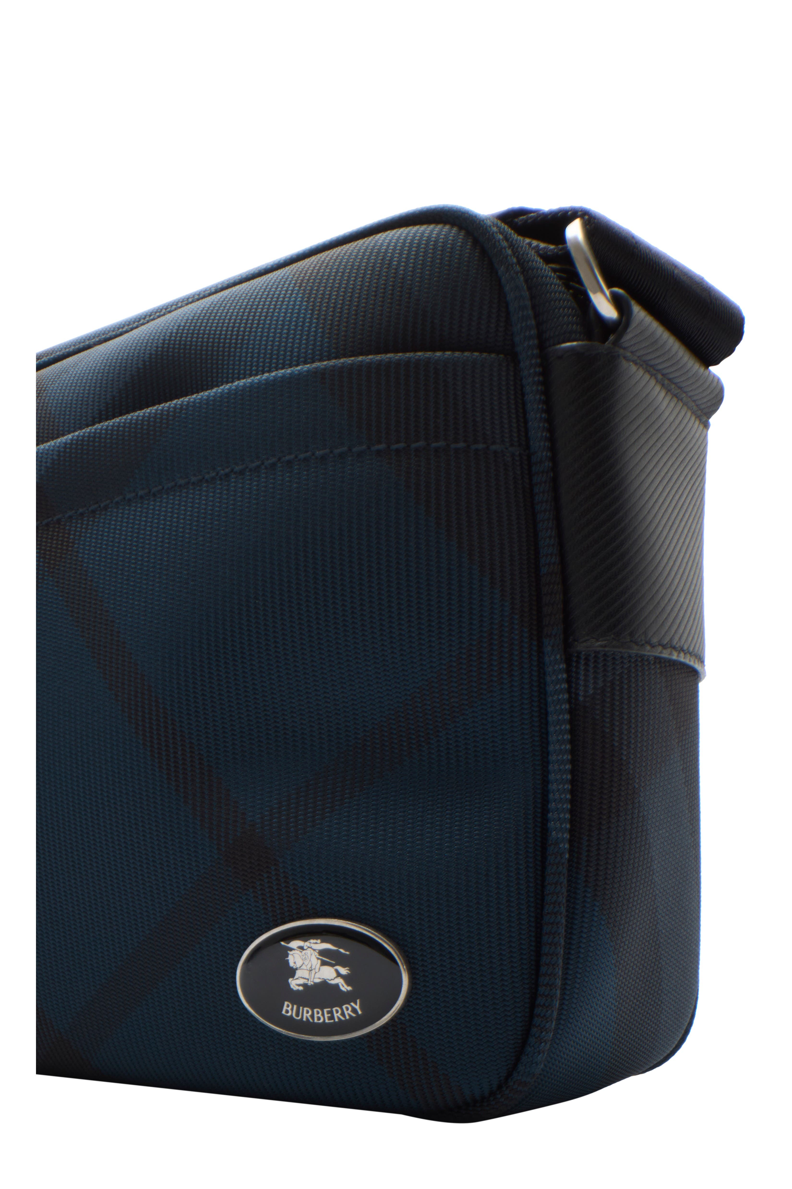 Burberry Slim Grid Crossbody Bag, Alternate, color, Navy