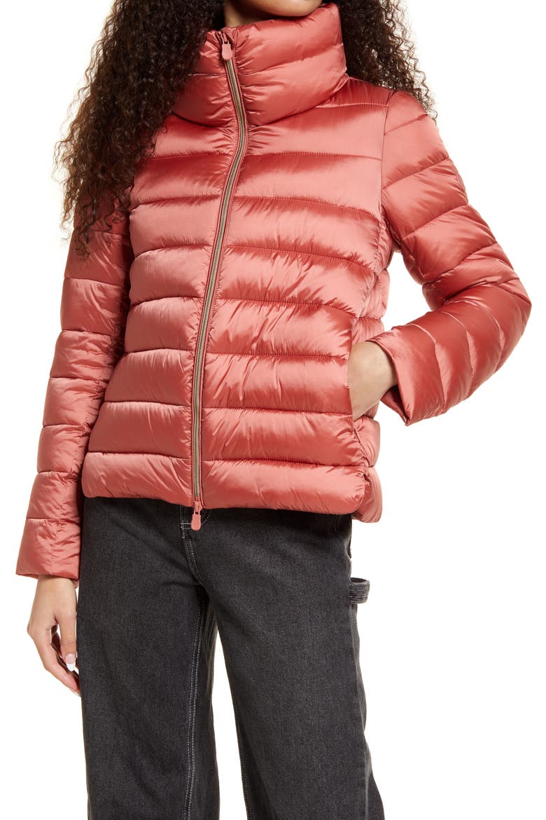 Elsie Waterproof Puffer Coat, Alternate, color, CLAY PINK