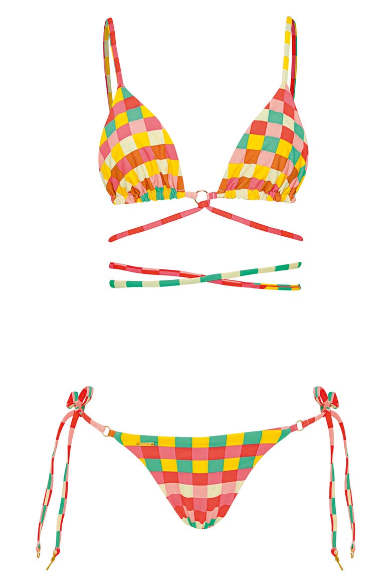 Golden Gambit Oahu Reversible Side Tie Bikini Bottoms, Alternate, color, RED MULTI