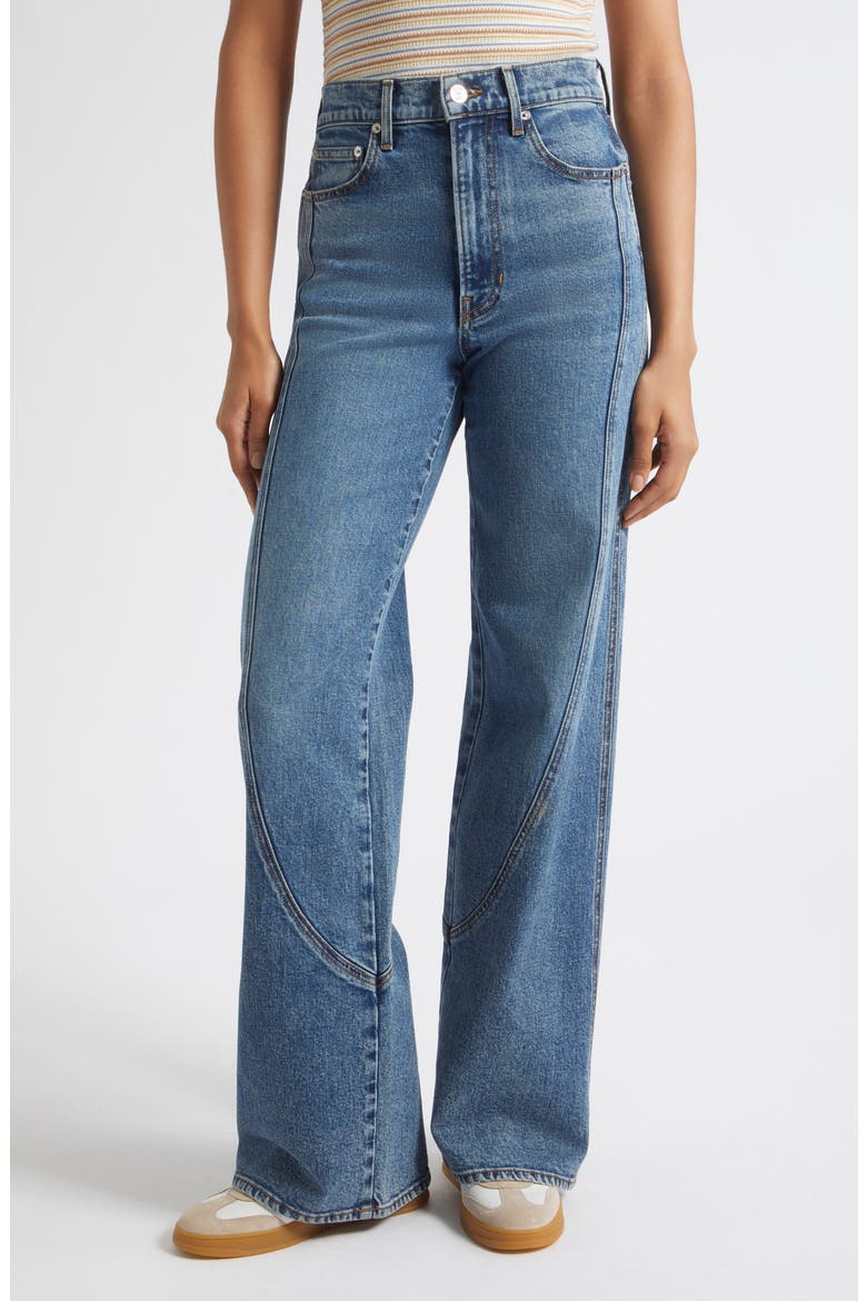 Taylor Curved Seam Wide Leg Jeans, Main, color, REBEL BLUE