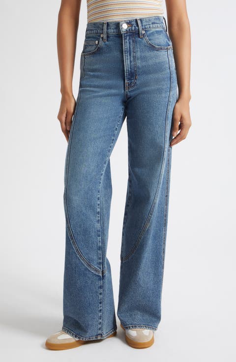Taylor Curved Seam Wide Leg Jeans