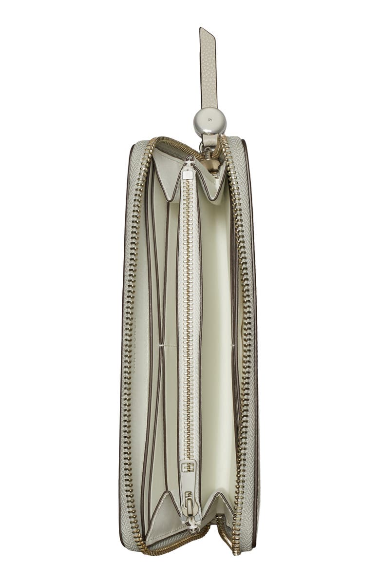 Tory Burch Romy Leather Zip Around Continental Wallet, Alternate, color, Ash Cloud