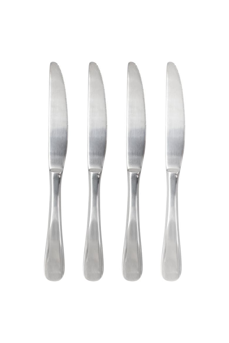 Manchester 4 Piece Stainless Steel Dinner Knife Set, Main, color, Silver