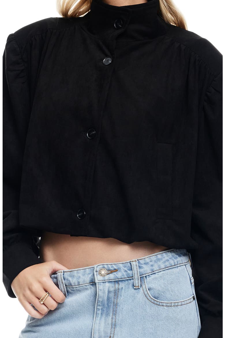 Luminous Faux Suede Jacket, Alternate, color, NOIR