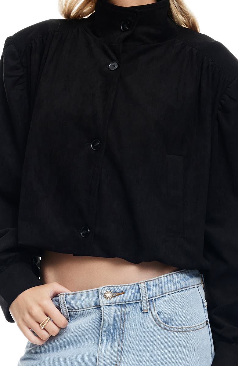 LIONESS Luminous Faux Suede Jacket, Alternate, color, Noir