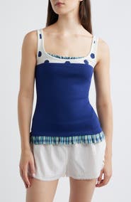Damson Madder Idelle Ruffle Layered Organic Cotton Tank