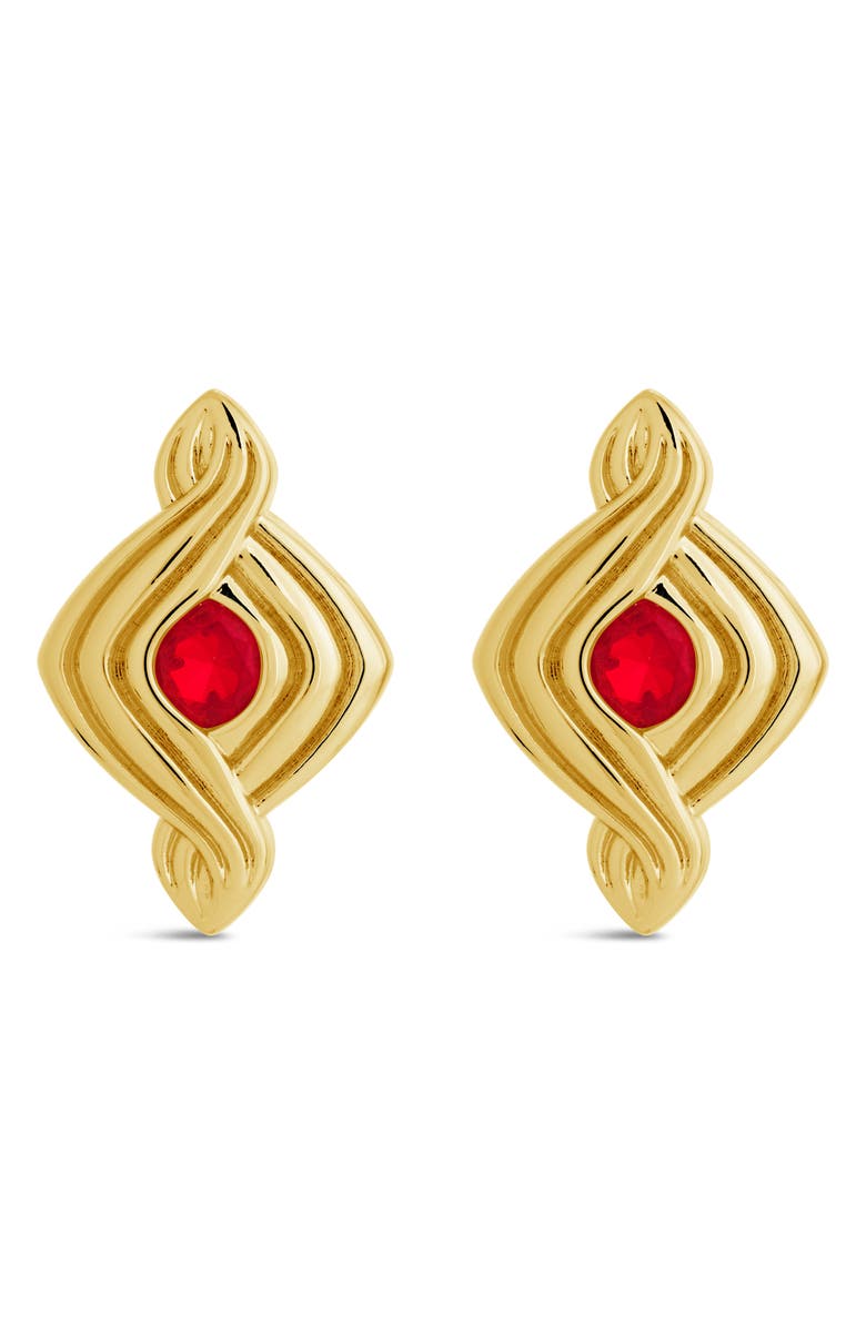 Sterling Forever Danish Cubic Zirconia Drop Earrings, Main, color, Gold