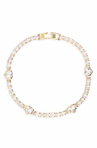 NORDSTROM RACK Cubic Zirconia Heart Tennis Bracelet