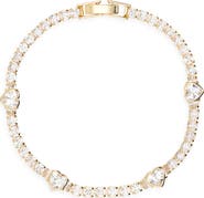 NORDSTROM RACK Cubic Zirconia Heart Tennis Bracelet