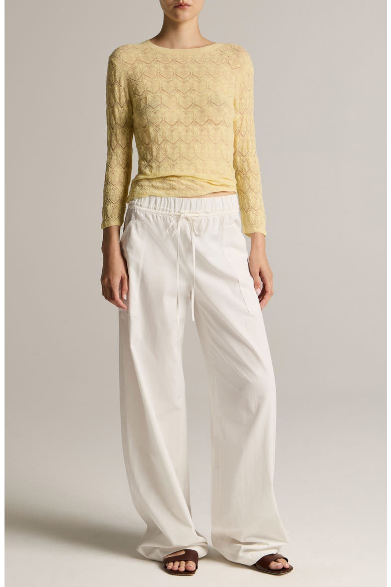 Long Sleeve Cotton Lace Top, Alternate, color, DANDELION