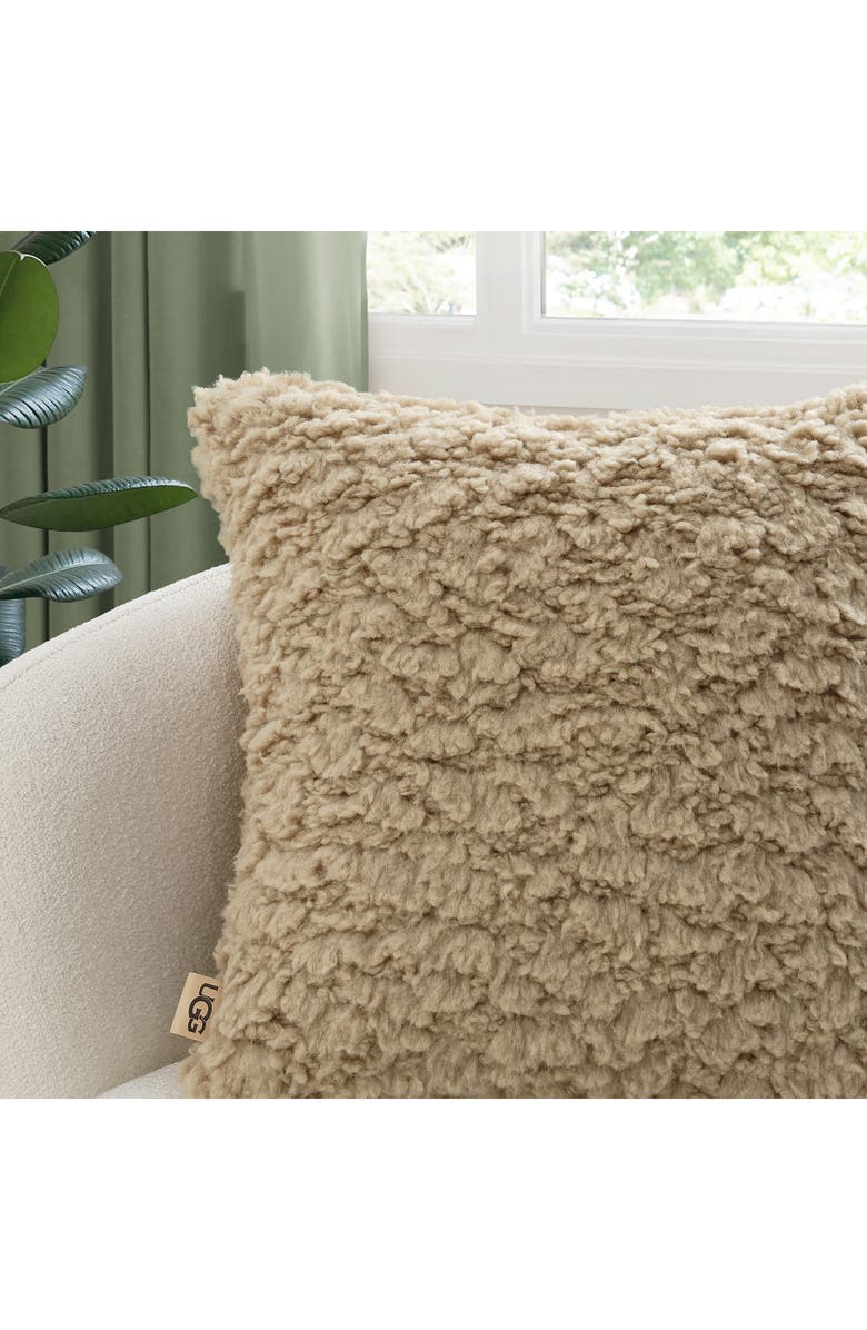 UGG<sup>®</sup> Shira Fleece Accent Pillow, Alternate, color, Mustard Seed