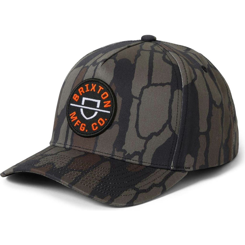 Brixton Crest X Mp Snapback Baseball Cap In Black