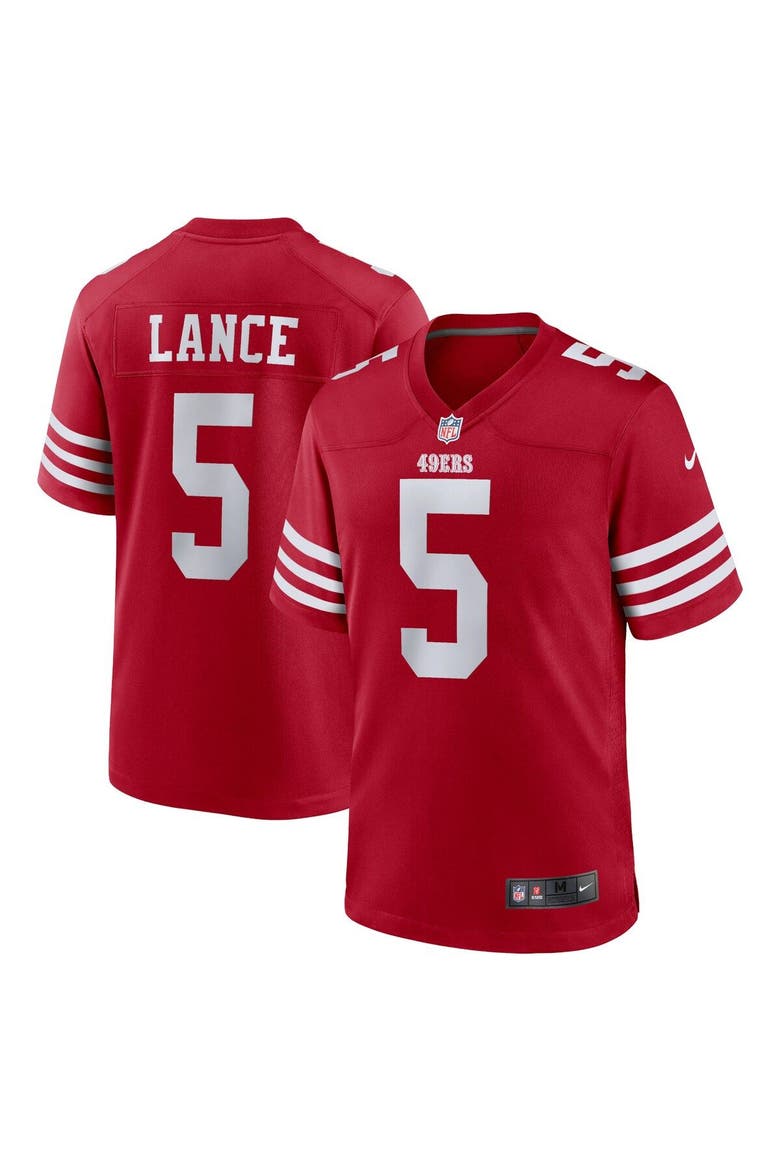 Men's Nike Trey Lance Scarlet San Francisco 49ers Game Player Jersey, Main, color, Scarlet