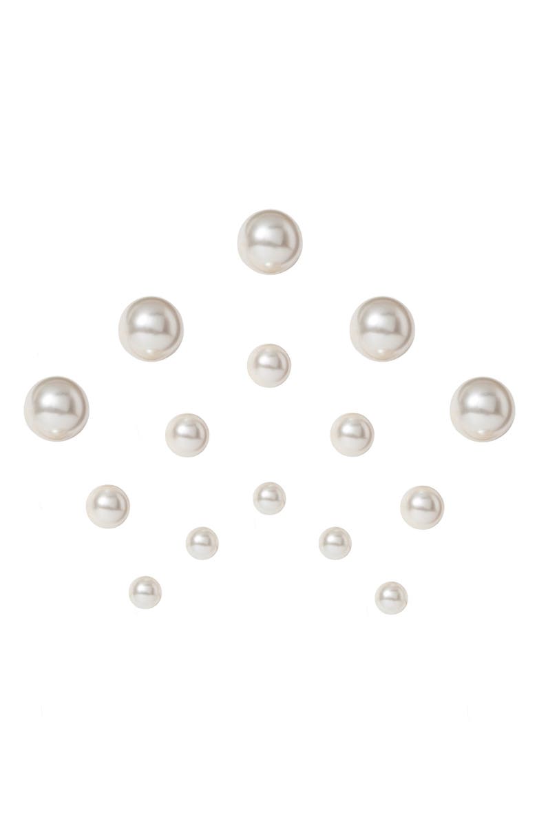 Jennifer Behr Paige Set of 15 Imitation Pearl Hair Magnets, Main, color, Pearl
