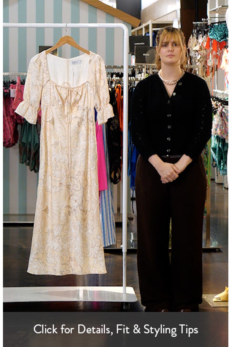 Pauline Floral Tie Neck Satin Maxi Dress video