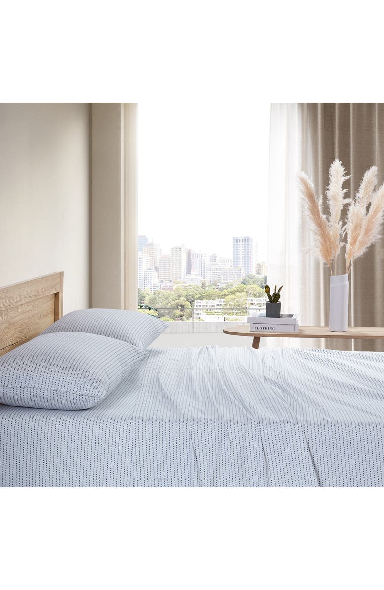 CITY SCENE Radius 200 Thread Count Cotton Percale Sheet Set, Alternate, color, Navy