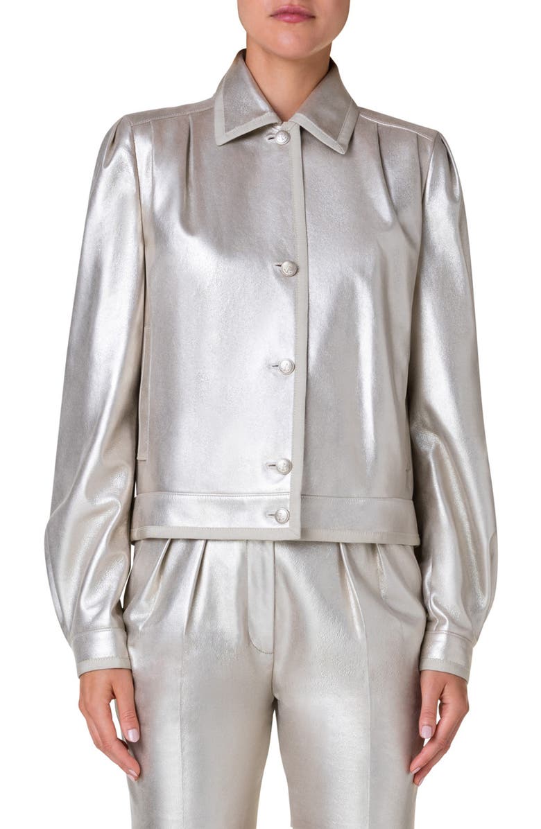 Akris Monica Pearlized Suede Jacket, Main, color,