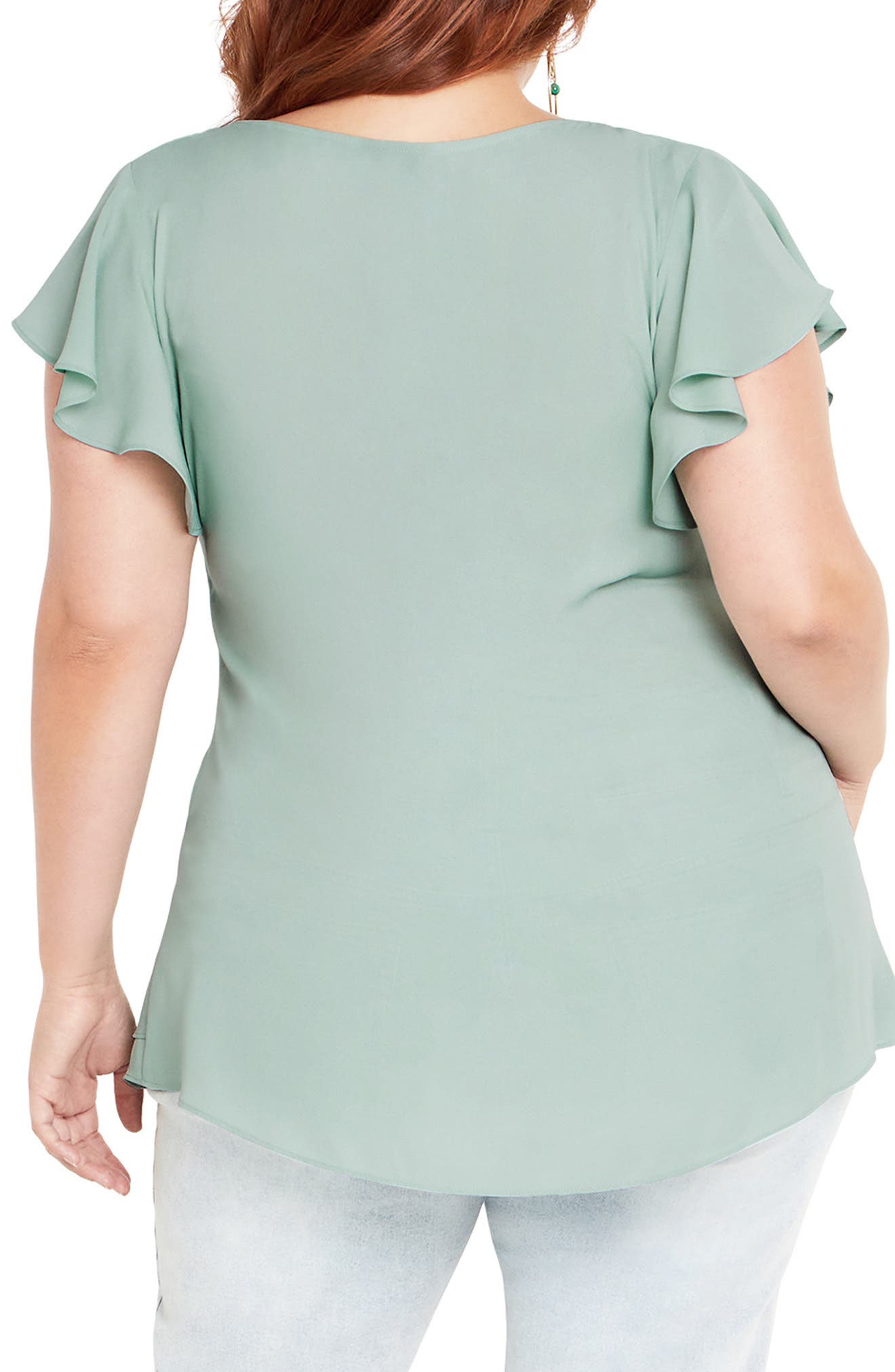 Florrie Zip Flutter Sleeve Top - image 4
