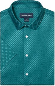 Mizzen+Main Halyard Trim Fit Short Sleeve Performance Button-Up Shirt