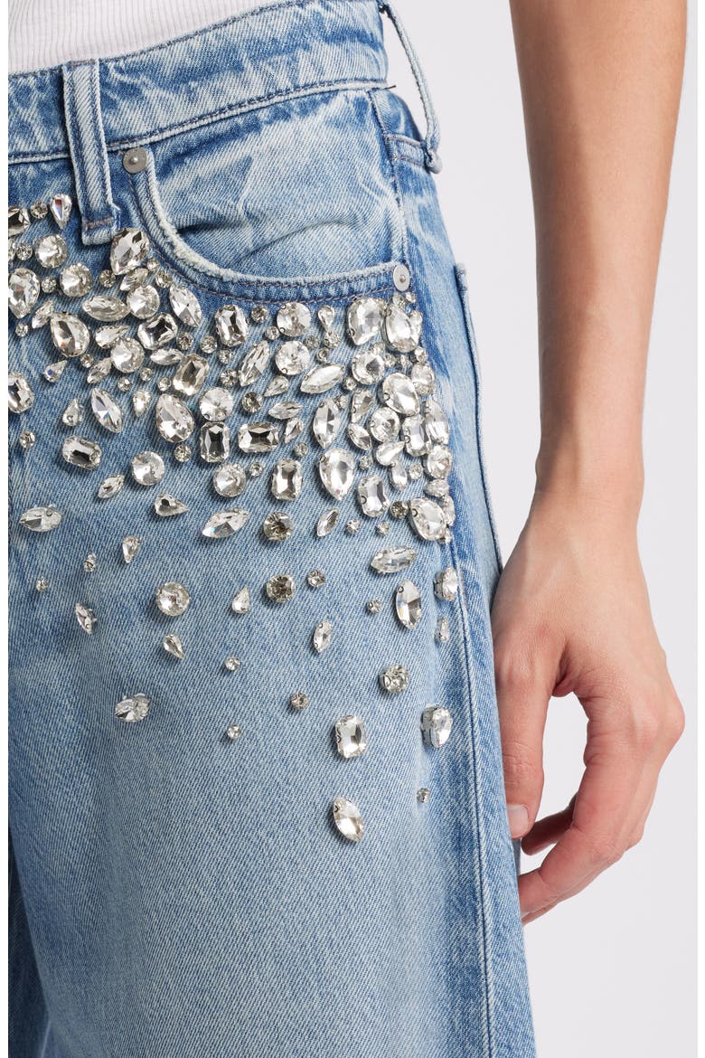 Featherweight Sofie Bedazzled High Waist Wide Leg Jeans, Alternate, color, MALI JEWEL