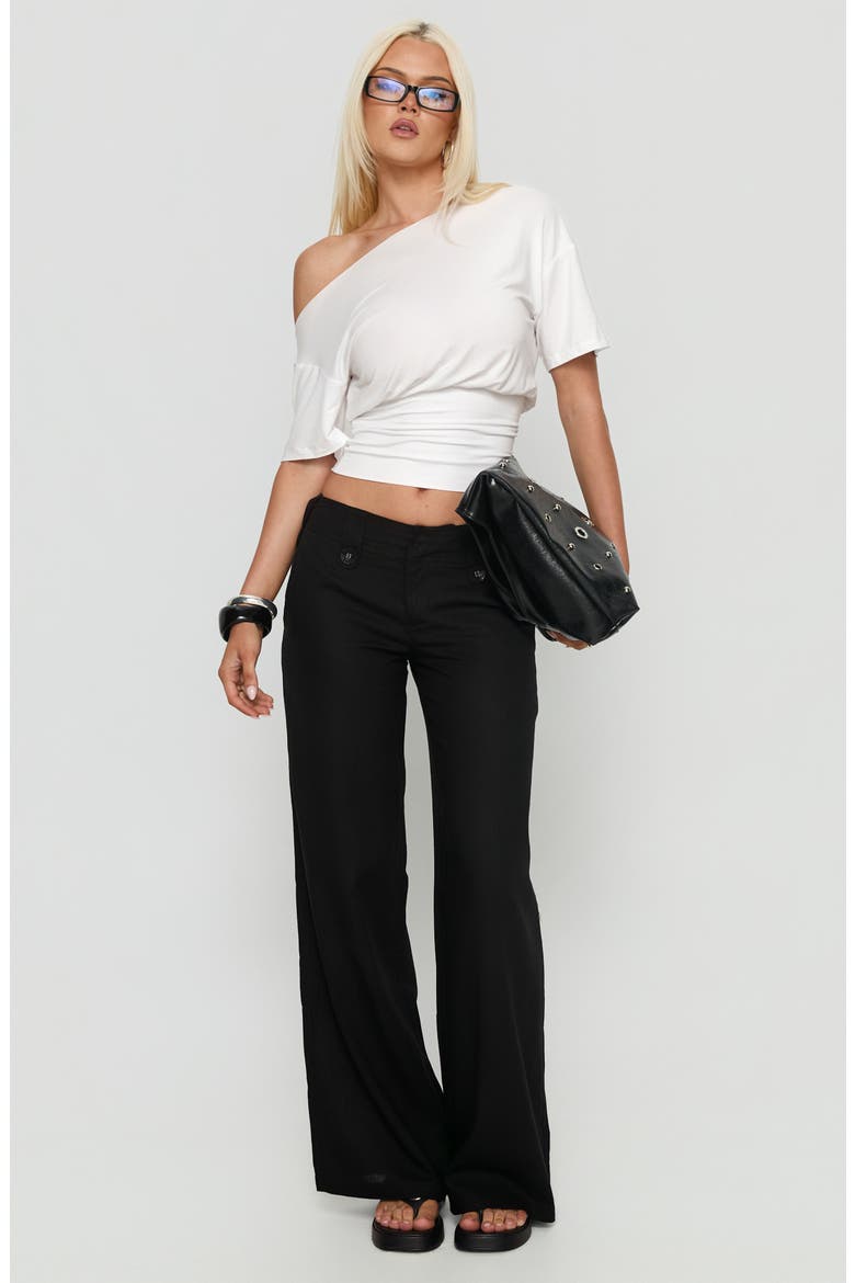 Ashlinn Off the Shoulder Drapey Crop Top, Alternate, color, WHITE