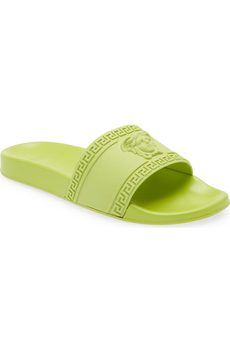 Versace Palazzo Medusa Slide Sandal, Main, color, Citron