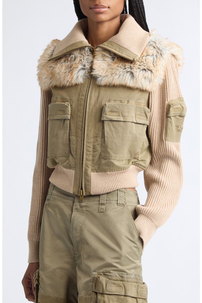 G-Ustav Mixed Media Jacket, Alternate, color, KHAKI