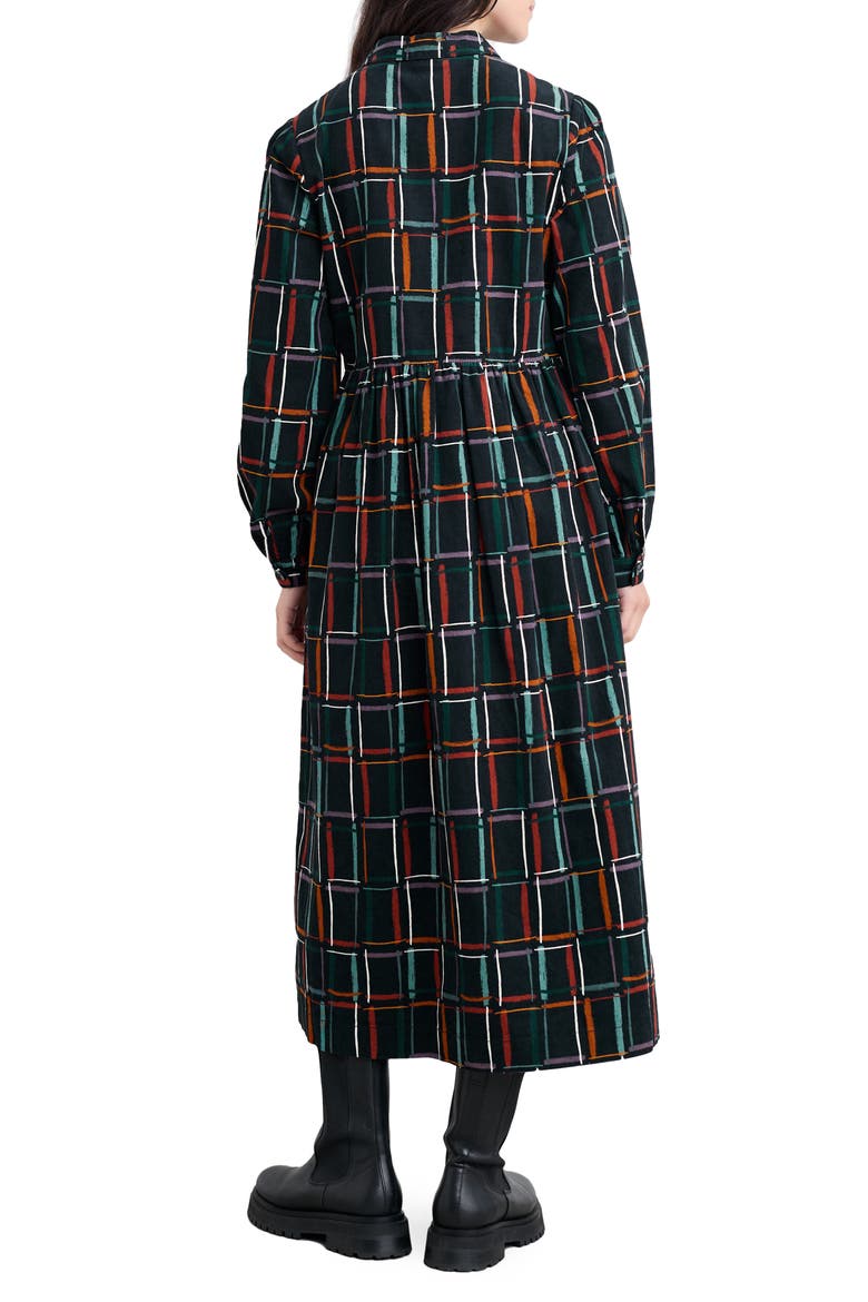 Rosina Long Sleeve Midi Dress, Alternate, color, ROCK CHECK ONYX