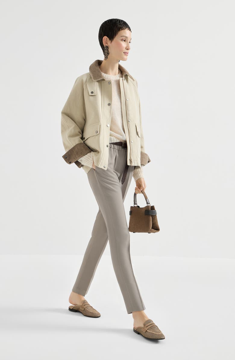 Brunello Cucinelli Tailored Jogger trousers, Alternate, color, Light Grey
