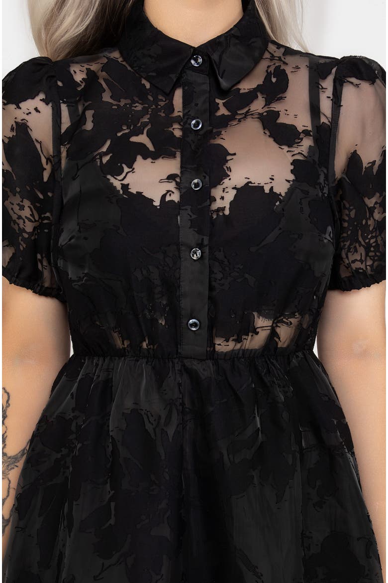 Spectre Layered Midi Shirt Dress, Alternate, color, Black