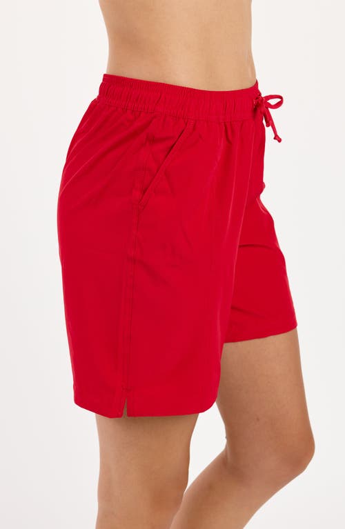 Calypsa 7" Board Shorts In Red