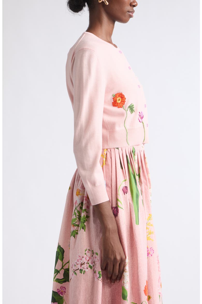 Classic Floral Embroidered Wool Cardigan, Alternate, color, BLUSH