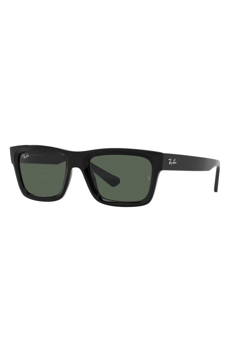 Ray-Ban Warren 57mm Rectangular Sunglasses, Alternate, color, Black