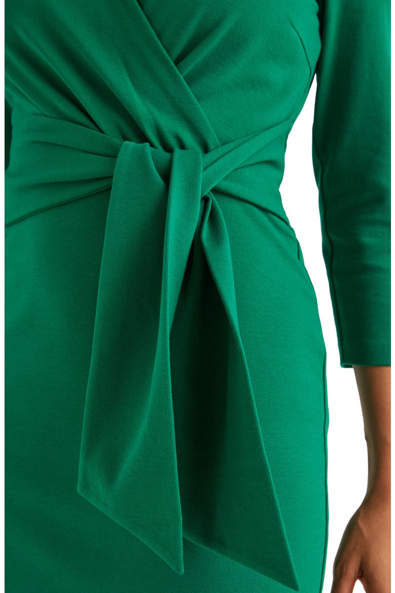 Sophie Ponte Sheath Dress, Alternate, color, FOREST