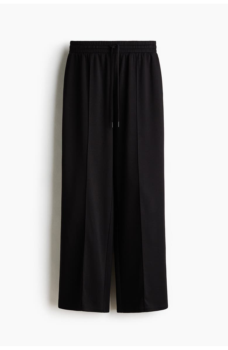 H&M Wide Crease-front Joggers, Main, color, Black