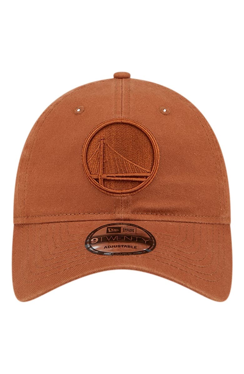New Era Men's New Era Brown Golden State Warriors Colorpack Tonal 9TWENTY Adjustable Hat, Alternate, color,