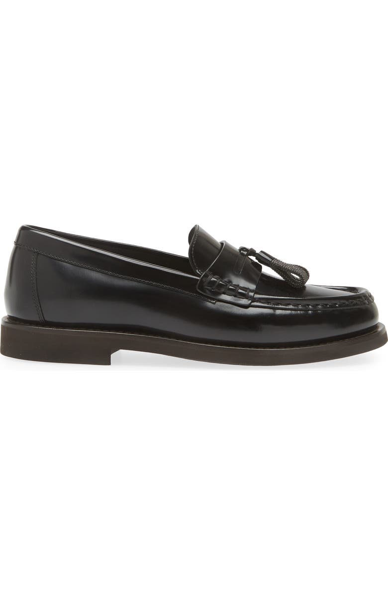 Brunello Cucinelli Monili Tassel Loafer, Alternate, color, Black