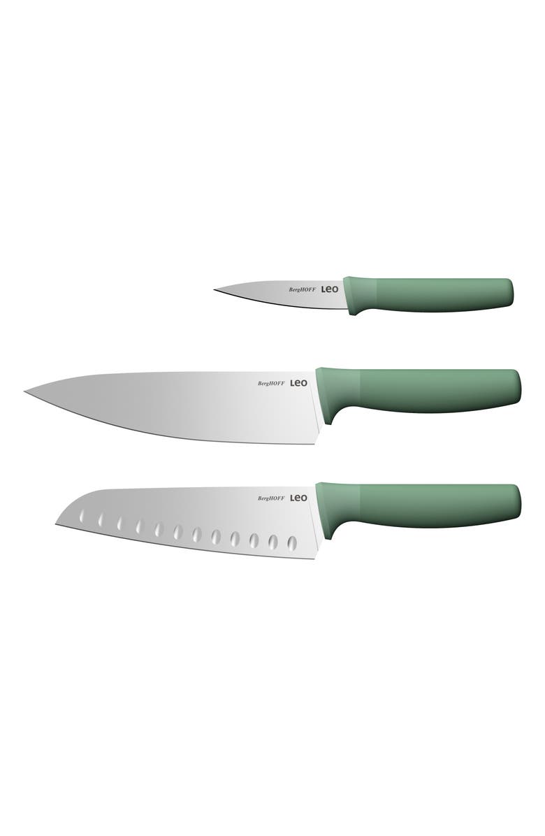 BergHOFF 3-Piece Stainless Steel Advanced Knife Set, Main, color, Green