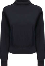 Vivid Raglan Mock Neck Viscose Nylon Knit Sweater