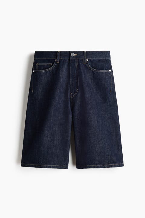 Baggy Twist-detail Denim Shorts