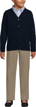 Lands' End School Uniform Kids Legacy Varsity Cardigan