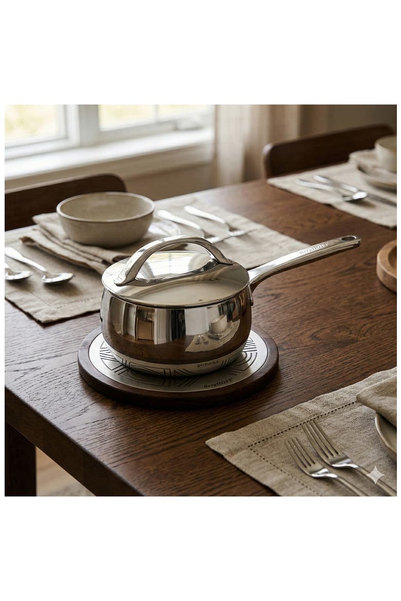 Stellar Belly Tri-Ply Stainless Steel Saucepan & Lid, Alternate, color, STELLAR