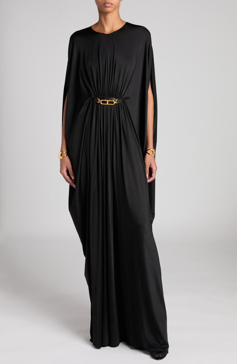 TOM FORD Belted Jersey Caftan Gown, Main, color,