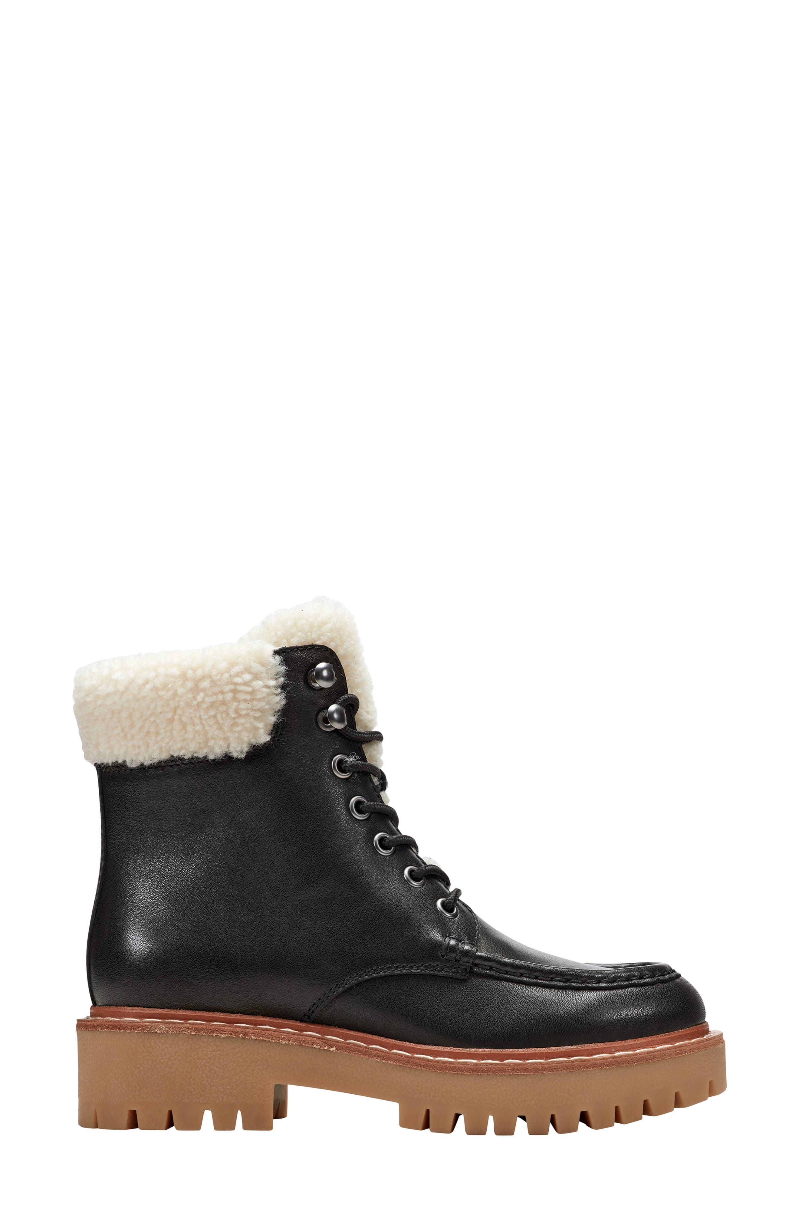 Marc Fisher LTD Nallie Faux Shearling Boot, Alternate, color, Black