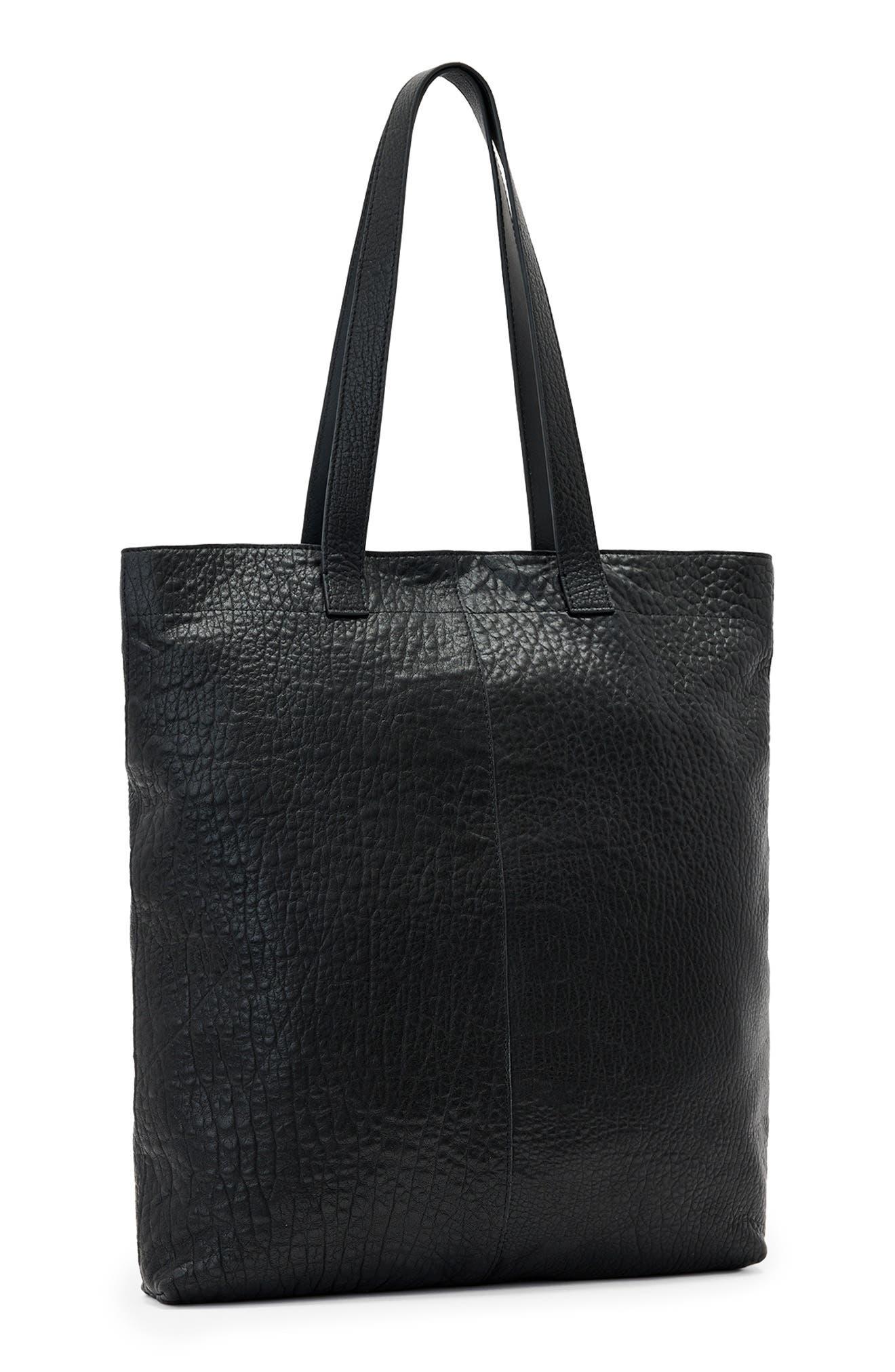 AllSaints Yuto Leather Tote, Alternate, color, Black