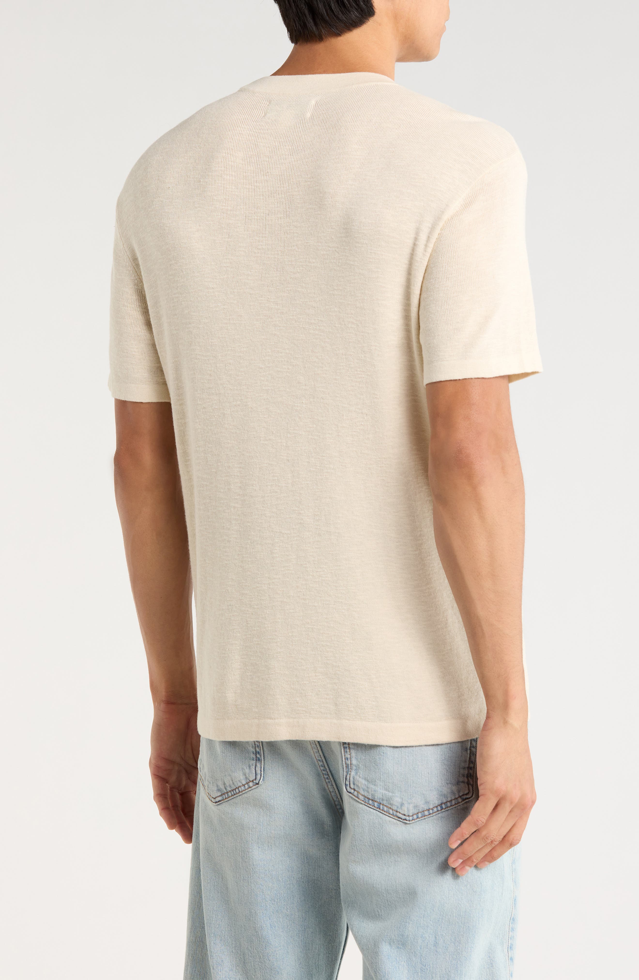 Short Sleeve Cotton Blend Sweater - image 2