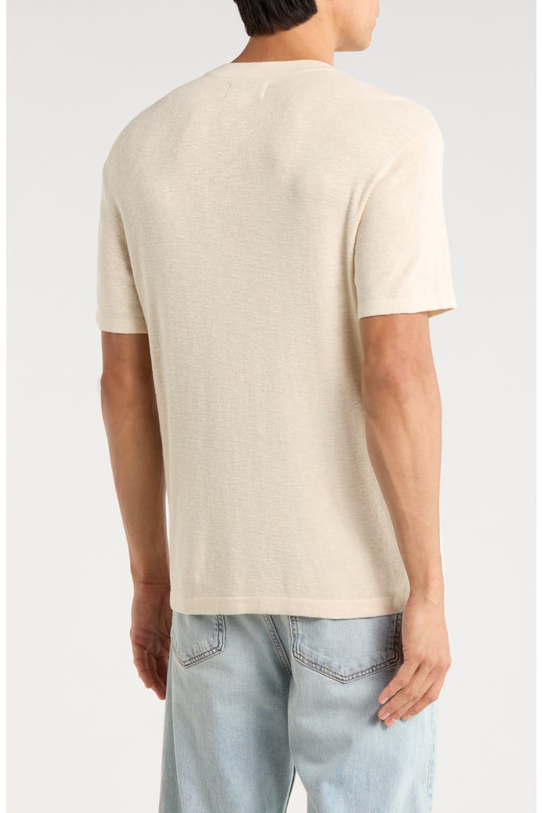 Short Sleeve Cotton Blend Sweater, Alternate, color, BEIGE OAK HEATHER