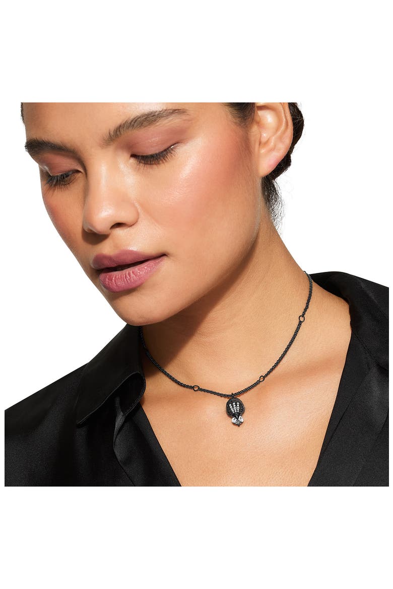 Crystal Eagle Head Pendant Necklace, Alternate, color, BLACK